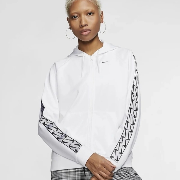 🎁 Nike Women's Swoosh White Zip Hood Jacket - Picture 2 of 7